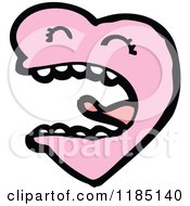 Cartoon Of A Pink Singing Heart Royalty Free Vector Illustration