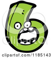 Cartoon Of The Number Six Mascot Royalty Free Vector Illustration by lineartestpilot