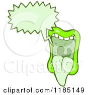 Cartoon Of A Green Mouth Speaking Royalty Free Vector Illustration