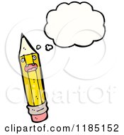 Cartoon Of A Pencil Thinking Royalty Free Vector Illustration