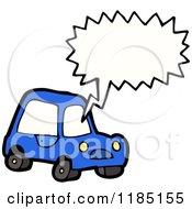 Cartoon Of A Blue Car Speaking Royalty Free Vector Illustration by lineartestpilot