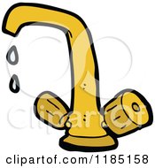 Cartoon Of A Golden Faucet Royalty Free Vector Illustration