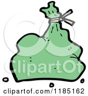 Cartoon Of A Green Trash Bag Royalty Free Vector Illustration by lineartestpilot