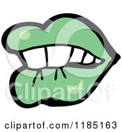 Cartoon Of A Green Lipped Mouth Royalty Free Vector Illustration