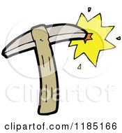 Cartoon Of A Pick Ax Striking Royalty Free Vector Illustration by lineartestpilot