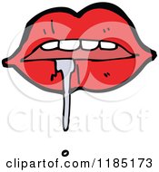 Cartoon Of Red Drooling Lips Royalty Free Vector Illustration