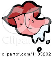 Cartoon Of Lips With A Long Tongue Royalty Free Vector Illustration