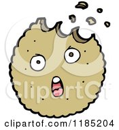 Cartoon Of A Half Eaten Cookie With A Face Royalty Free Vector Illustration by lineartestpilot