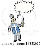 Cartoon Of A Medieval Knight Speaking Royalty Free Vector Illustration by lineartestpilot