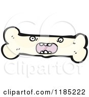Cartoon Of A Bone With A Face Royalty Free Vector Illustration