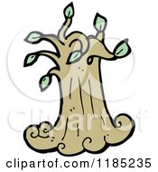 Cartoon Of A Tree Stump With Leaves Royalty Free Vector Illustration