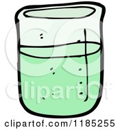 Cartoon Of A Labratory Beaker With Liquid Royalty Free Vector Illustration