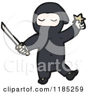 Cartoon Of A Ninja Royalty Free Vector Illustration by lineartestpilot