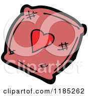 Cartoon Of A Throw Pillow With A Heart Royalty Free Vector Illustration by lineartestpilot