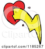 Cartoon Of A Heart With A Lightning Bolt Royalty Free Vector Illustration