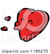 Cartoon Of A Whistling Heart Royalty Free Vector Illustration by lineartestpilot