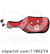 Cartoon Of A Wine Bottle With A Face Royalty Free Vector Illustration