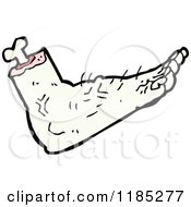 Cartoon Of A Severed Foot Royalty Free Vector Illustration by lineartestpilot