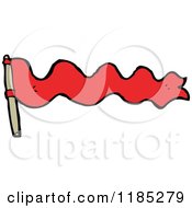 Cartoon Of A Red Flag Royalty Free Vector Illustration