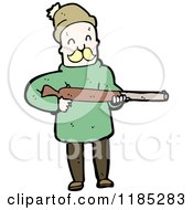 Cartoon Of A Man Holding A Rifle Royalty Free Vector Illustration by lineartestpilot