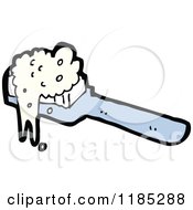 Cartoon Of A Toothbrush With Toothpaste Royalty Free Vector Illustration