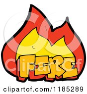 Cartoon Of The Word Fire Royalty Free Vector Illustration by lineartestpilot