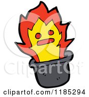 Cartoon Of Flames Coming Out Of A Hat Royalty Free Vector Illustration