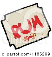 Cartoon Of A Rum Bottle Label Royalty Free Vector Illustration by lineartestpilot