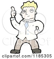 Cartoon Of A Man Giving A Thumbs Up Royalty Free Vector Illustration