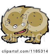 Cartoon Of A Browm Furry Bear Royalty Free Vector Illustration