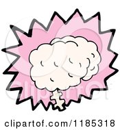 Cartoon Of A Pink Brain In Speaking Bubble Royalty Free Vector Illustration