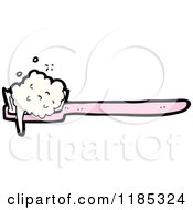 Cartoon Of A Toothbrush With Toothpaste Royalty Free Vector Illustration by lineartestpilot