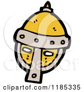Cartoon Of A Medieval Helmut Royalty Free Vector Illustration by lineartestpilot