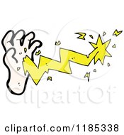 Cartoon Of A Hand With A Lightning Bolt Royalty Free Vector Illustration
