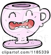 Cartoon Of A Teacup With A Sad Face Royalty Free Vector Illustration