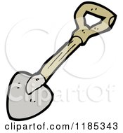 Cartoon Of A Shovel With A Wooden Handle Royalty Free Vector Illustration