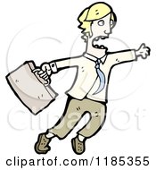 Cartoon Of A Man With A Briefcase Flying Royalty Free Vector Illustration by lineartestpilot
