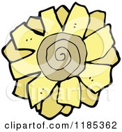 Cartoon Of A Sunflower Royalty Free Vector Illustration by lineartestpilot