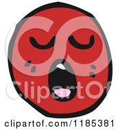 Cartoon Of A Round Face Character Singing Royalty Free Vector Illustration