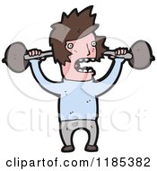Cartoon Of A Man Lifting A Barbell Royalty Free Vector Illustration by lineartestpilot