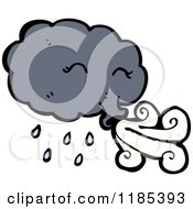 Cartoon Of A Windy Storm Cloud Royalty Free Vector Illustration