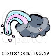 Cartoon Of A Storm Cloud With A Rainbow Royalty Free Vector Illustration by lineartestpilot