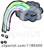 Cartoon Of A Storm Cloud With A Rainbow Royalty Free Vector Illustration