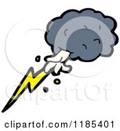 Cartoon Of A Storm Cloud With Lightning Royalty Free Vector Illustration