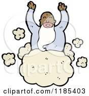 Cartoon Of An African American God In The Heavens Royalty Free Vector Illustration by lineartestpilot