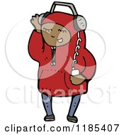 Poster, Art Print Of Child Wearing A Hoodie Listening To Music