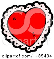 Cartoon Of A Lace Valentine Heart Royalty Free Vector Illustration