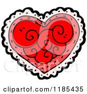 Cartoon Of A Lace Valentine Heart Royalty Free Vector Illustration