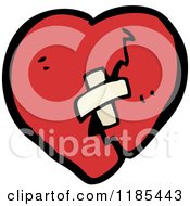 Cartoon Of A Broken Heart With Bandage Royalty Free Vector Illustration