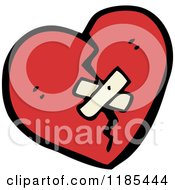 Cartoon Of A Broken Heart With Bandage Royalty Free Vector Illustration by lineartestpilot